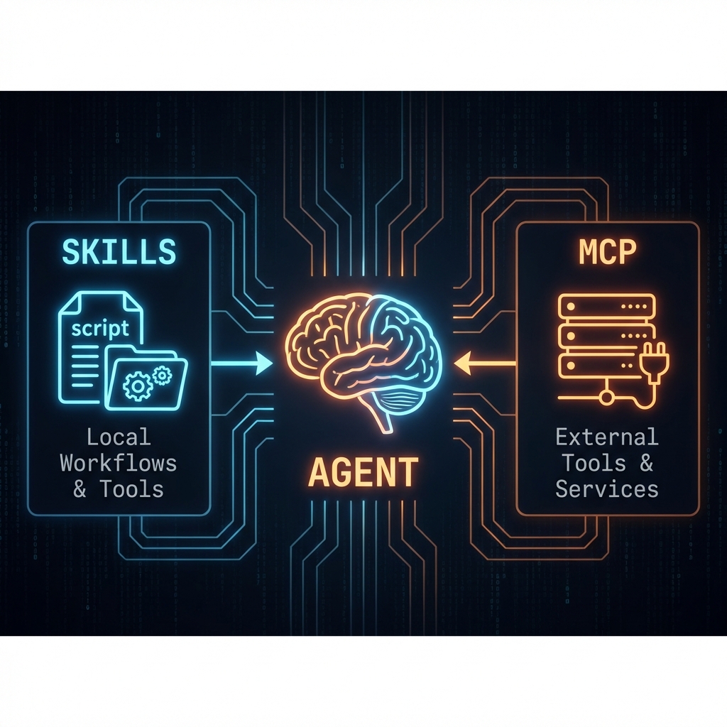 Skills vs MCP diagram (Created with Nano Banana)